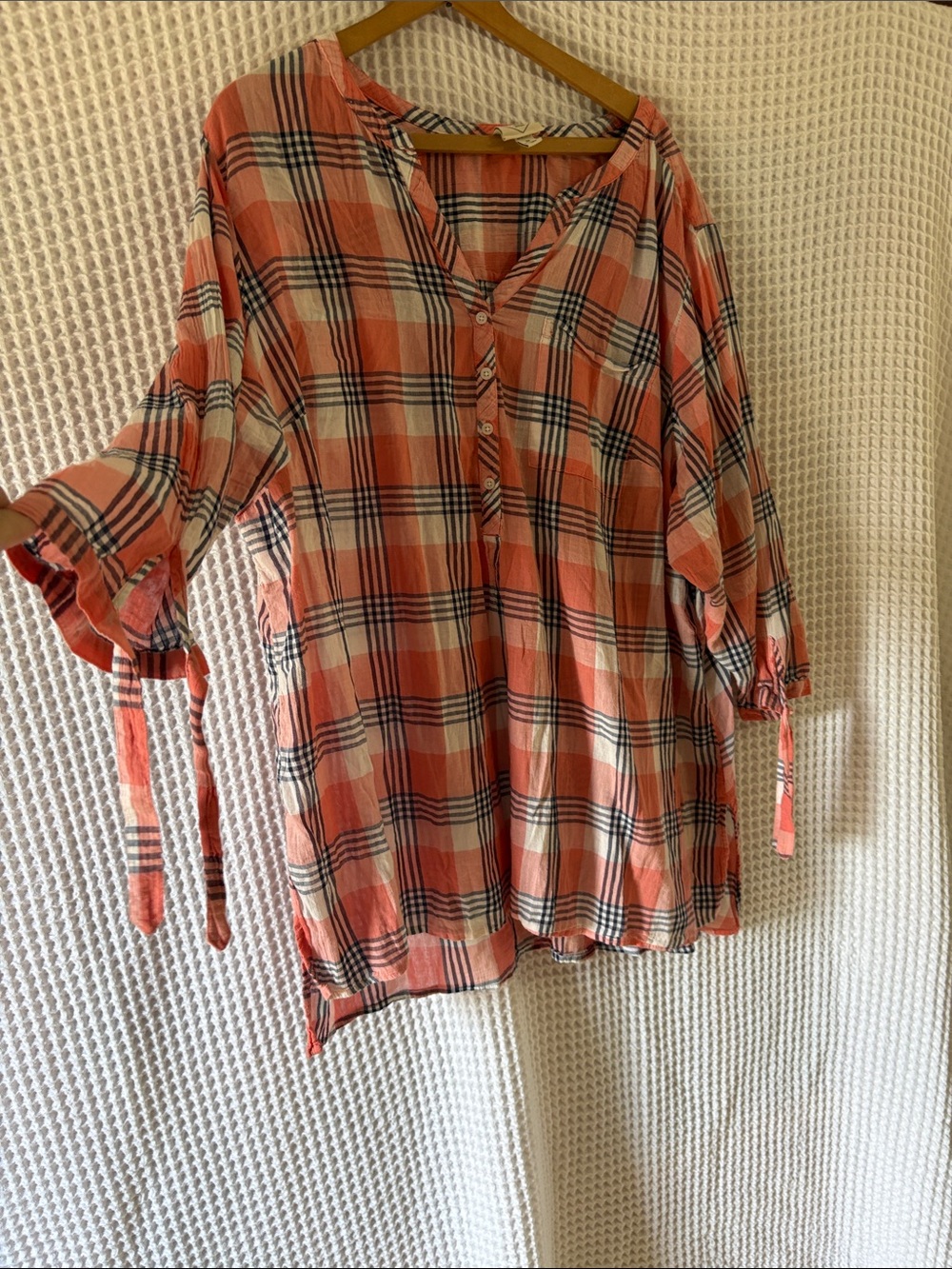 St. John's Bay Plaid Button-Front Tunic